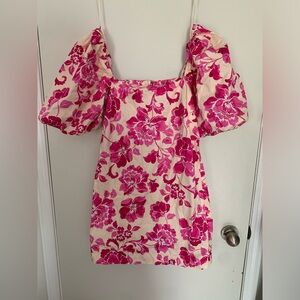 Mango Mini Dress with Puffed Sleeves